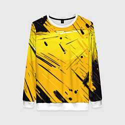 Женский свитшот Желтая краска на черном фоне