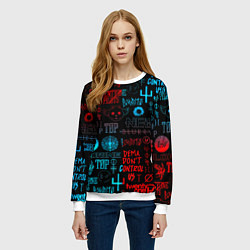 Свитшот женский Twenty one pilots rock pattern, цвет: 3D-белый — фото 2