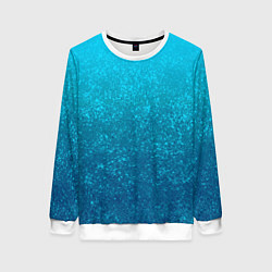Свитшот женский Лазурный голубой текстурный градиент, цвет: 3D-белый