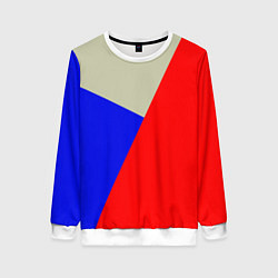 Женский свитшот Серо-сине-красный трёхцветный