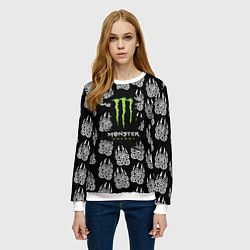 Свитшот женский Monster energy медвежьи лапы, цвет: 3D-белый — фото 2