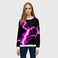 Свитшот женский Color pink black, цвет: 3D-белый — фото 2