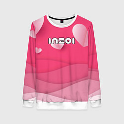 Свитшот женский Inzoi розовые сердечки, цвет: 3D-белый