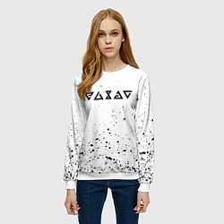 Свитшот женский Ведьмак брызги красок, цвет: 3D-белый — фото 2