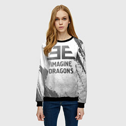 Свитшот женский Imagine Dragons - white gradient, цвет: 3D-черный — фото 2