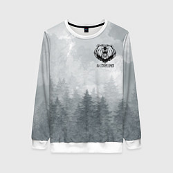 Свитшот женский Лес мой храм - медведь русич, цвет: 3D-белый