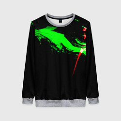Свитшот женский Color black green red, цвет: 3D-меланж