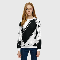 Свитшот женский Color black white, цвет: 3D-белый — фото 2