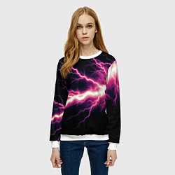 Свитшот женский Lightning pink, цвет: 3D-белый — фото 2