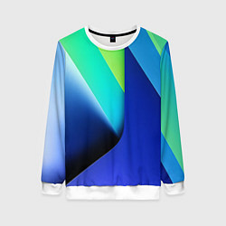 Свитшот женский Color blue green, цвет: 3D-белый