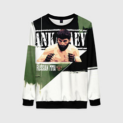 Свитшот женский Магомед Анкалаев боец ММА, цвет: 3D-черный