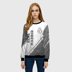 Свитшот женский Real Madrid - white gradient вертикально, цвет: 3D-черный — фото 2