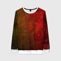 Женский свитшот Абстракция - green circles in red