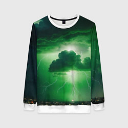 Свитшот женский Зелёный гром, цвет: 3D-белый