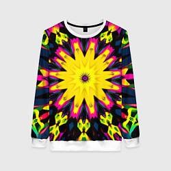 Свитшот женский Звездный калейдоскоп, цвет: 3D-белый