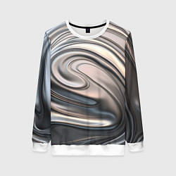 Свитшот женский Расплавленный металл, цвет: 3D-белый