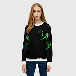 Свитшот женский The color is light green abstraction, цвет: 3D-белый — фото 2