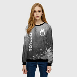 Свитшот женский Totoro - grey gradient вертикально, цвет: 3D-черный — фото 2