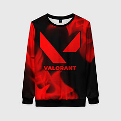 Свитшот женский Valorant - red gradient, цвет: 3D-черный