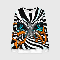 Свитшот женский Глаз и щупальца, цвет: 3D-белый