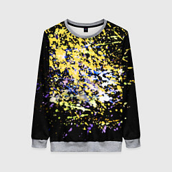 Женский свитшот Желто синяя краска на черном