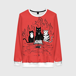 Свитшот женский Котики колдуют, цвет: 3D-белый
