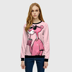 Свитшот женский Розовая пантера, цвет: 3D-черный — фото 2