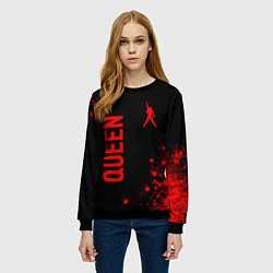 Свитшот женский Queen - red gradient вертикально, цвет: 3D-черный — фото 2