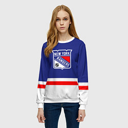Свитшот женский Нью Йорк Рейнджерс хоккей, цвет: 3D-белый — фото 2