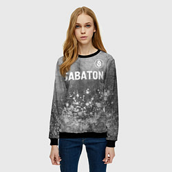 Свитшот женский Sabaton - grey gradient посередине, цвет: 3D-черный — фото 2