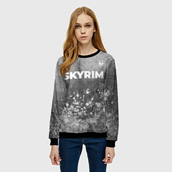 Свитшот женский Skyrim - grey gradient посередине, цвет: 3D-черный — фото 2