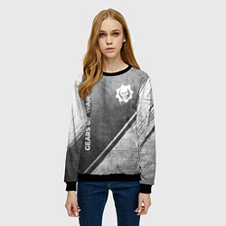 Свитшот женский Gears of War - grey gradient вертикально, цвет: 3D-черный — фото 2