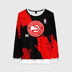 Свитшот женский Atlanta Hawks black and red, цвет: 3D-белый