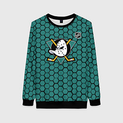 Женский свитшот Анахайм Дакс - зеленые соты