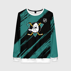 Женский свитшот Анахайм Дакс - зеленая краска