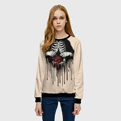 Свитшот женский Опасные руки, цвет: 3D-черный — фото 2