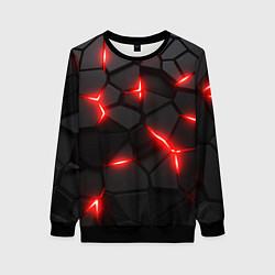 Свитшот женский Красная неоновая броня, цвет: 3D-черный