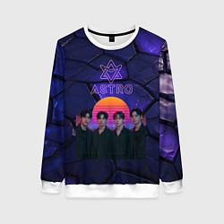 Свитшот женский Astro retro style, цвет: 3D-белый