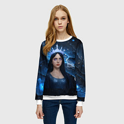 Свитшот женский Билли Айлиш в стиле снежной королевы, цвет: 3D-белый — фото 2