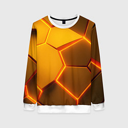 Женский свитшот Желтые неоновые соты - текстура