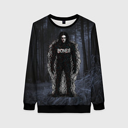 Свитшот женский Bones в стиле ужасов, цвет: 3D-черный