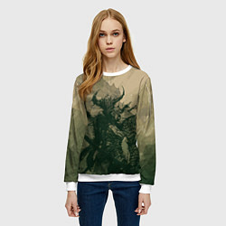 Свитшот женский Драконий всадник, цвет: 3D-белый — фото 2