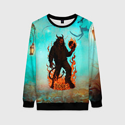 Свитшот женский Bones в стиле демона, цвет: 3D-черный