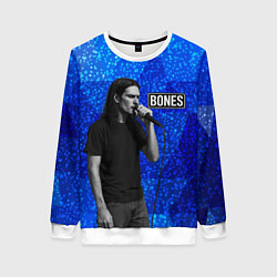 Свитшот женский Bones стоит с микрофоном, цвет: 3D-белый