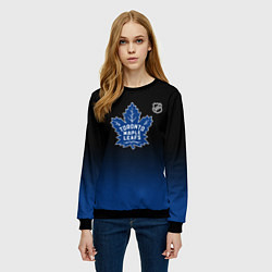 Свитшот женский Торонто Мейпл Лифс - градиент, цвет: 3D-черный — фото 2