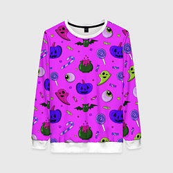 Свитшот женский Halloween pink, цвет: 3D-белый