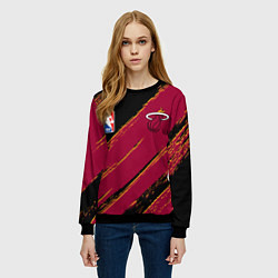 Свитшот женский Майами Хит - цвета команды, цвет: 3D-черный — фото 2