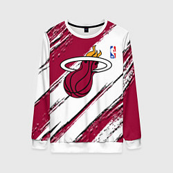 Свитшот женский Майами Хит - линии с потертостями, цвет: 3D-белый