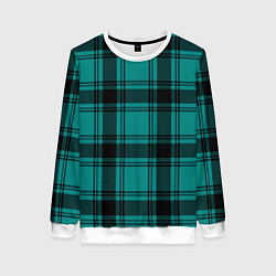 Свитшот женский Checkered dark blue, цвет: 3D-белый