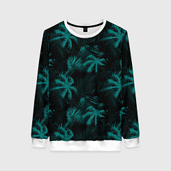 Свитшот женский Palm light blue dark, цвет: 3D-белый